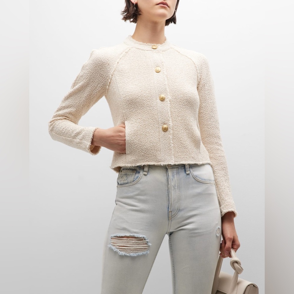 Rag and Bone Marissa Tweed Tailored Jacket in White Cream Size 2. - Picture 12 of 16